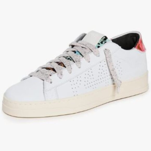 NWOT P448 Jack Rainbow Cheetah Leather Sneakers size 36 - Picture 1 of 9